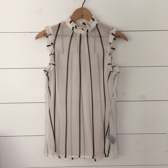 Who What Wear Tops - Who What Wear XS sheer ruffle tank